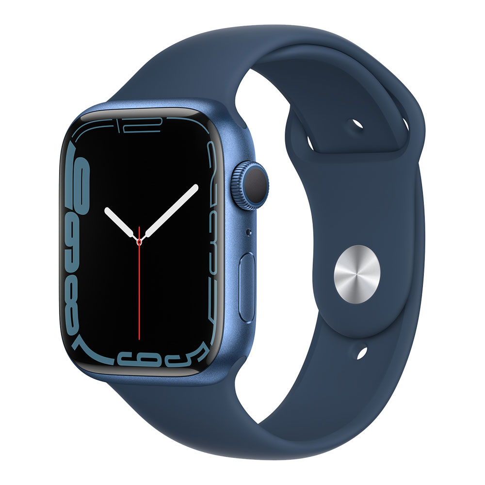 Apple Watch Series 7, 45 мм, корпус синего цвета, ремешок цвета синий омут