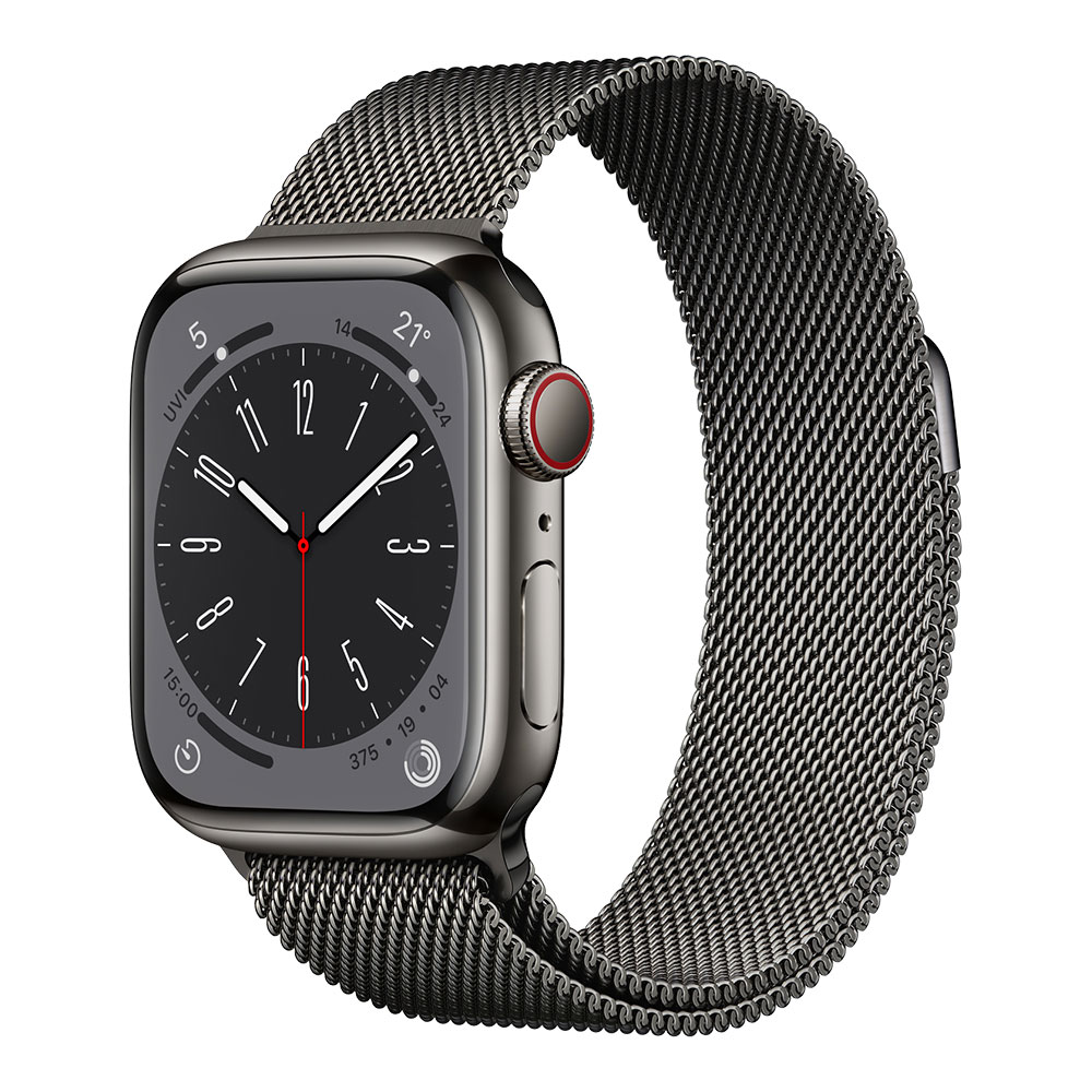 Apple Watch Series 8, 41 мм, cellular, корпус графитового цвета, ремешок графитового цвета