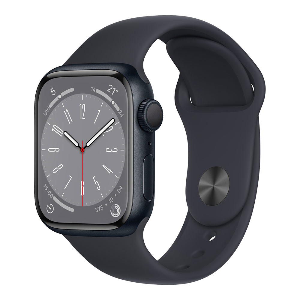 Apple Watch Series 8, 41 мм, корпус цвета тёмная ночь, ремешок цвета тёмная ночь