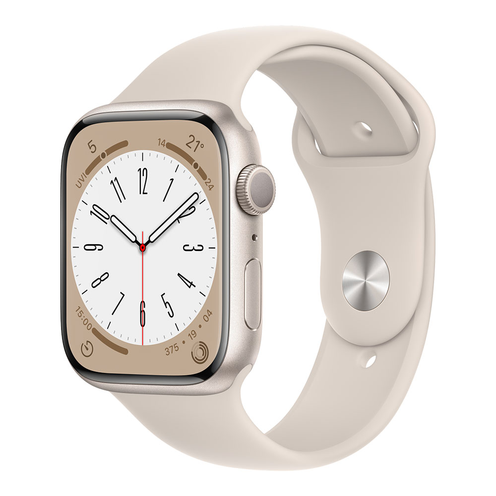 Apple Watch Series 8, 45 мм, корпус цвета сияющая звезда, ремешок цвета сияющая звезда