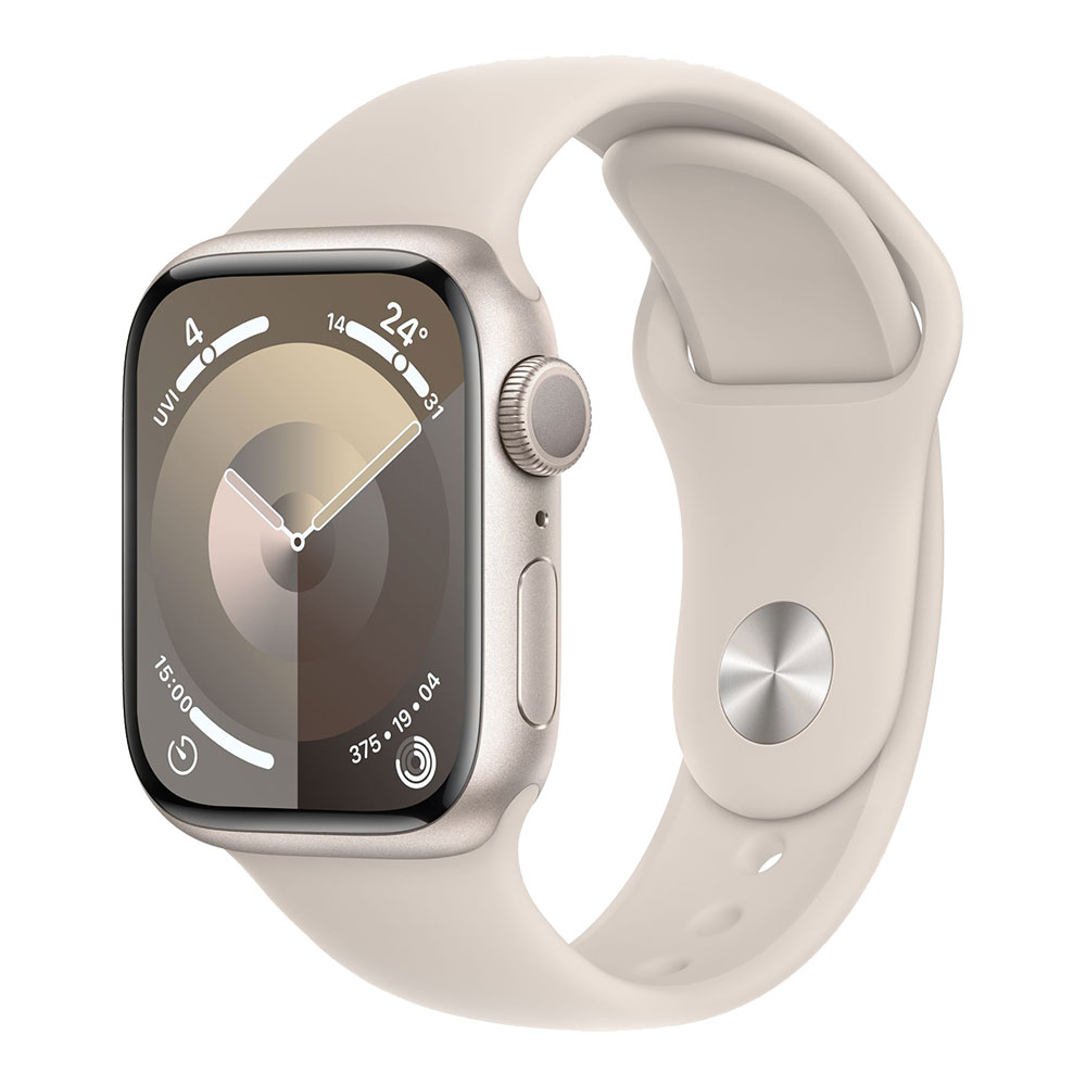 Apple Watch Series 9, 41 мм, корпус цвета сияющая звезда, ремешок цвета сияющая звезда M/L