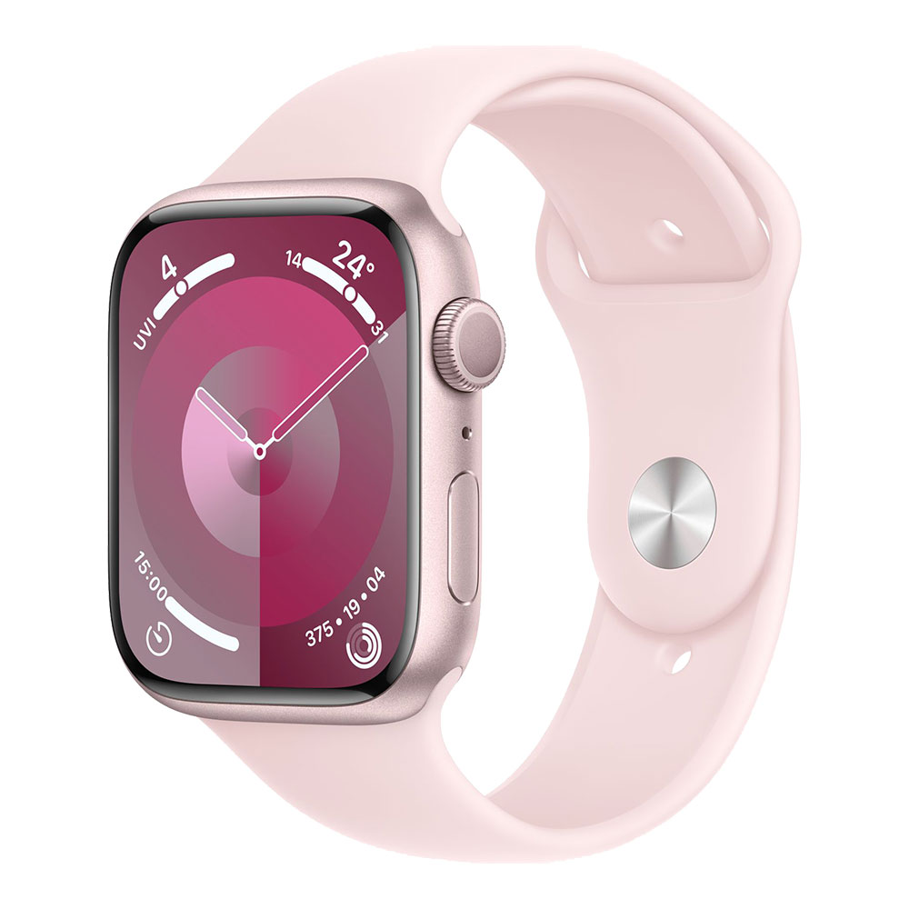 Apple Watch Series 9, 45 мм, корпус розового цвета, ремешок розового цвета M/L