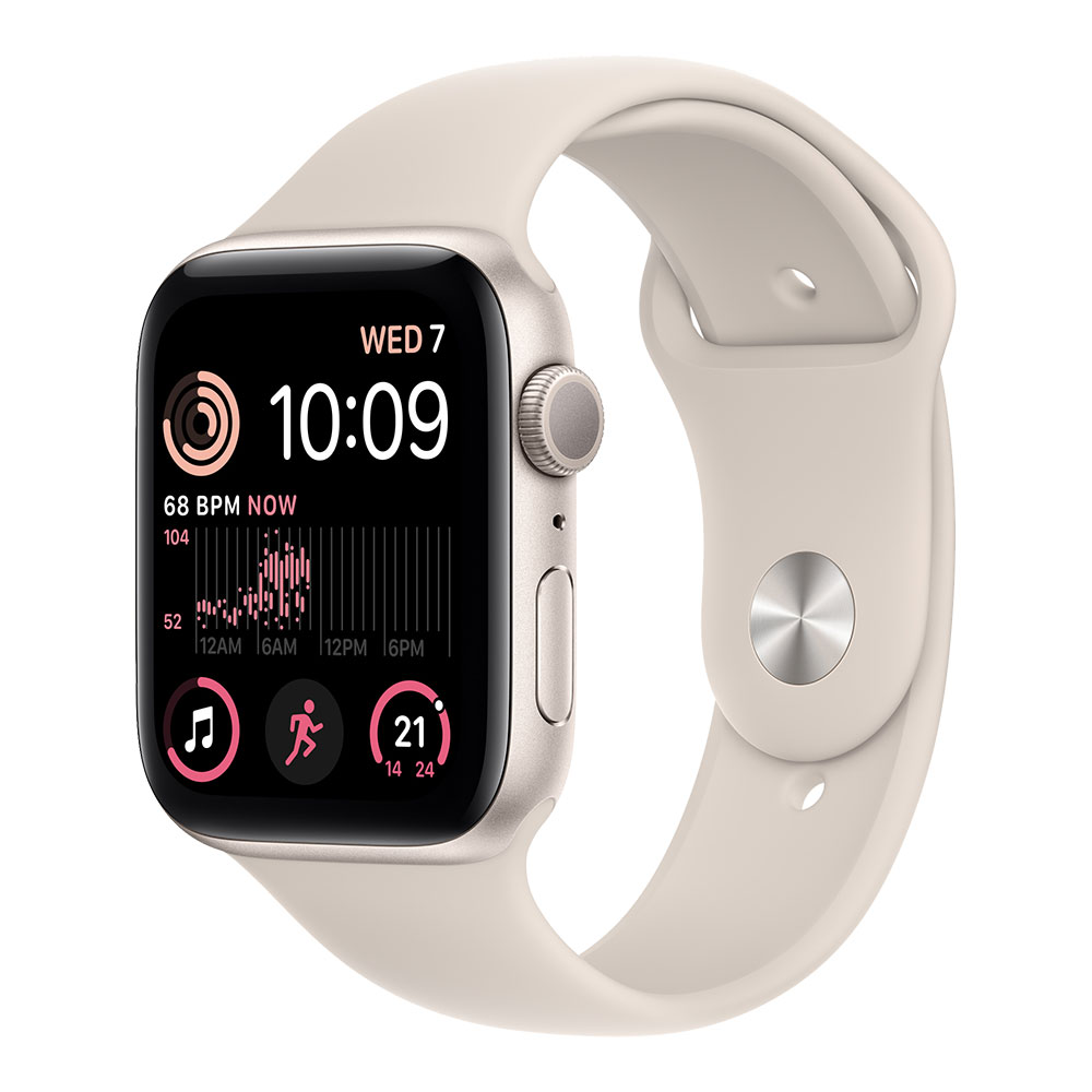 Apple Watch SE, 44 мм, корпус цвета сияющая звезда, ремешок цвета сияющая звезда
