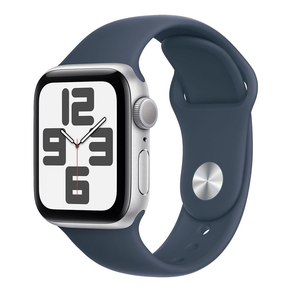 Apple Watch SE 2023, 40 мм, серебристый/тёмно-синий S/M