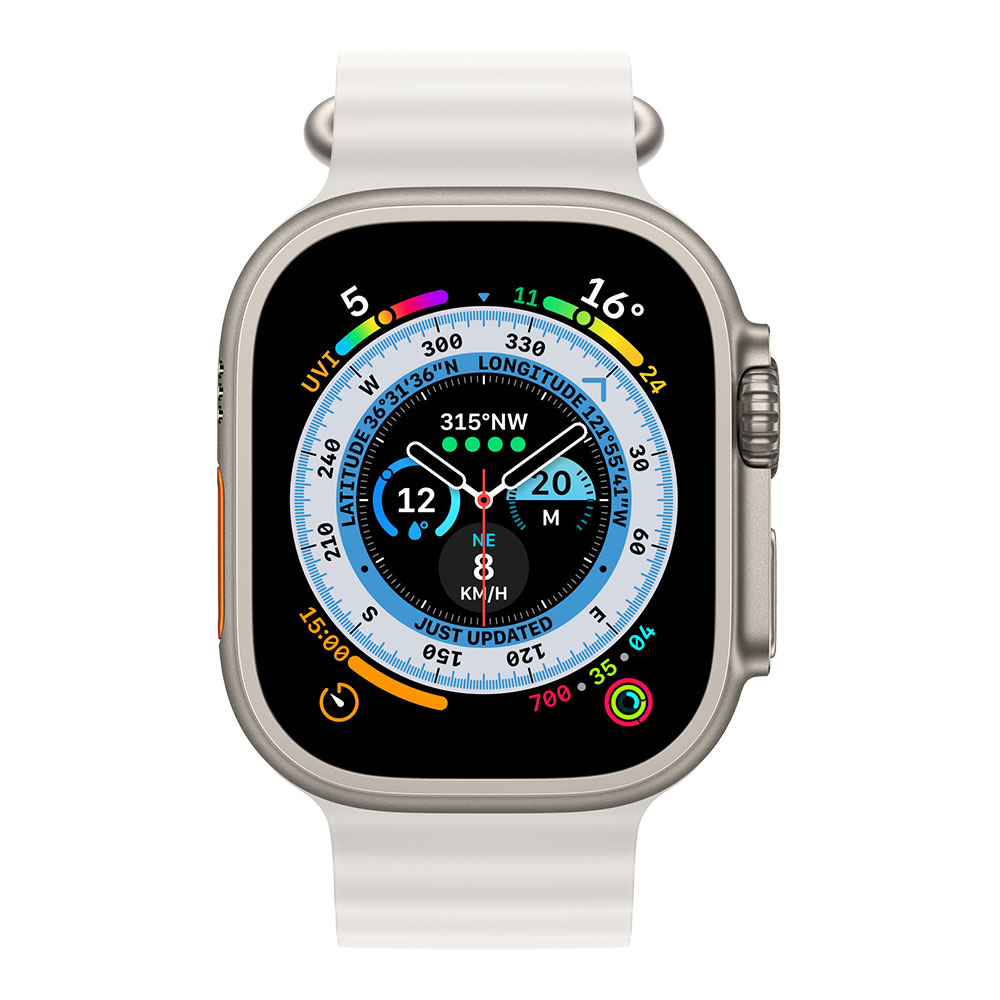 Apple Watch Ultra, ремешок Ocean белого цвета