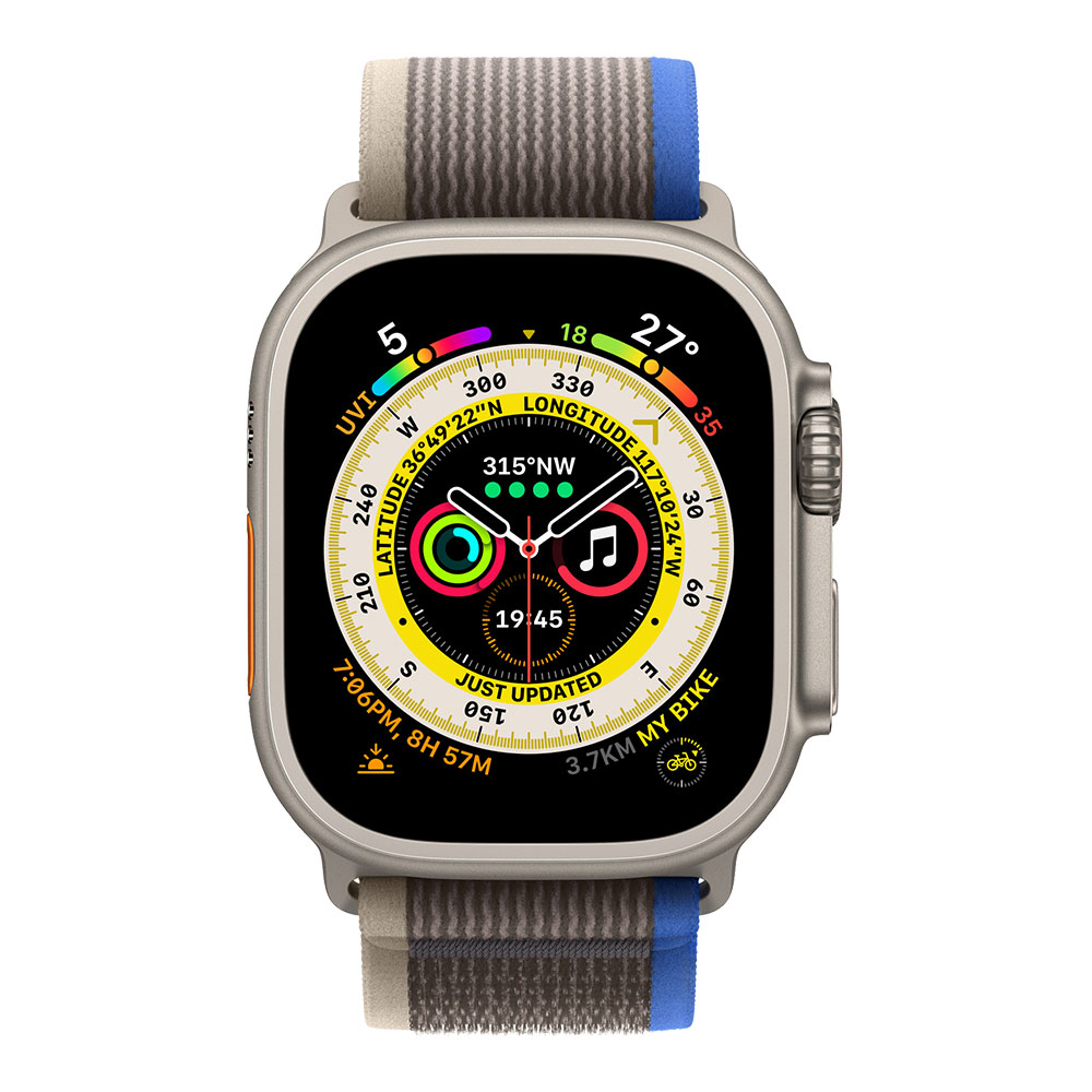 Apple Watch Ultra, ремешок Trial синего/серого цвета, средний/большой