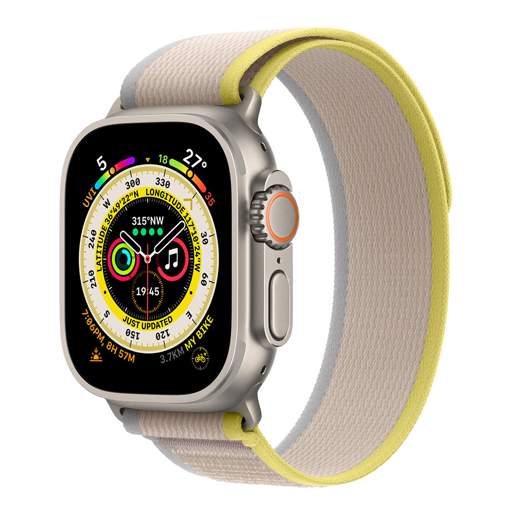 Apple Watch Ultra, ремешок Trial жёлтого/бежевого цвета, средний/большой
