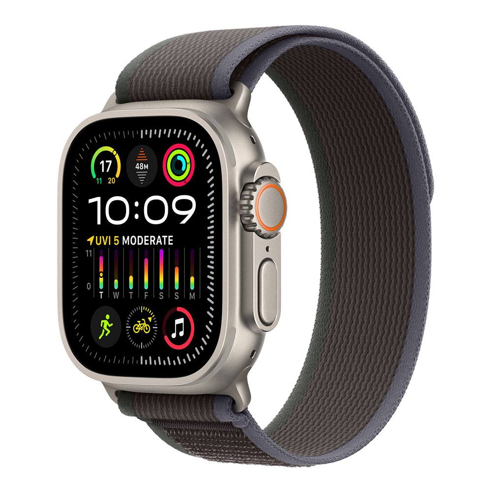 Apple Watch Ultra 2, ремешок Trial синий/чёрный M/L